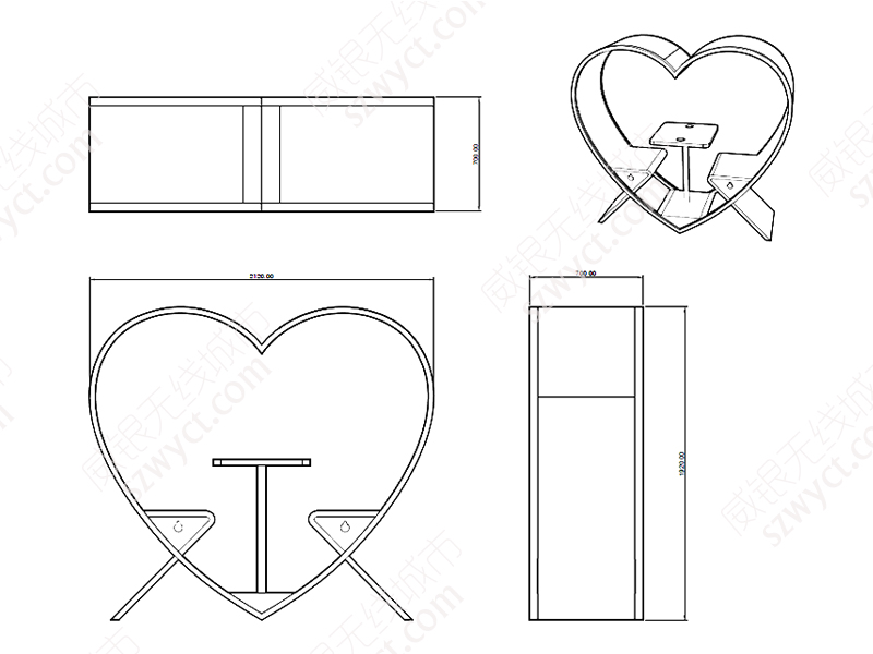  Dimensional drawing of solar seat