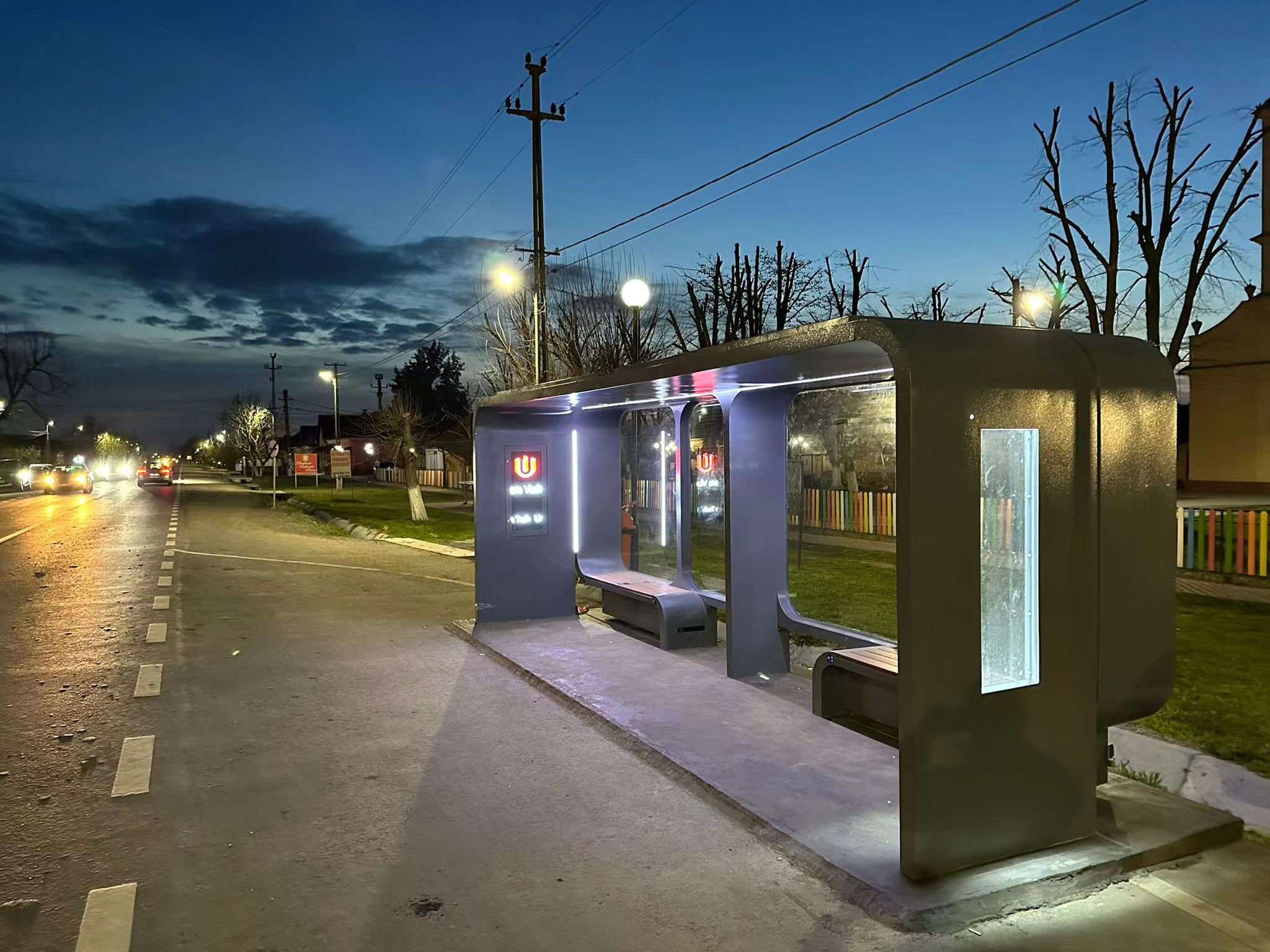  Construction of outdoor photovoltaic intelligent bus shelter project